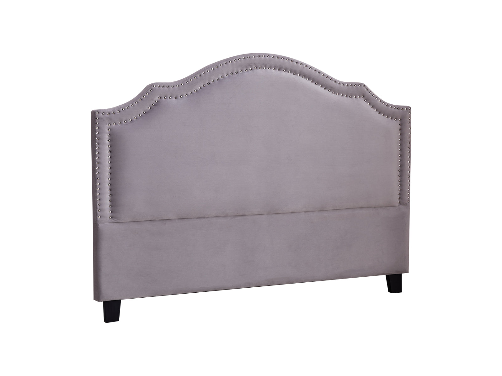 Headboard Queen Velvet Light Grey Headboards