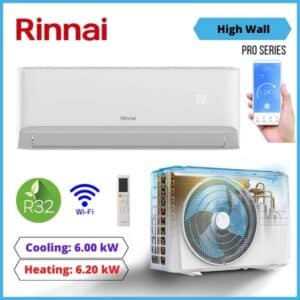 Rinnai 6.0kW PRO Series High Wall Heat Pump Reverse Cycle Systems HSNRP60 NZ DEPOT