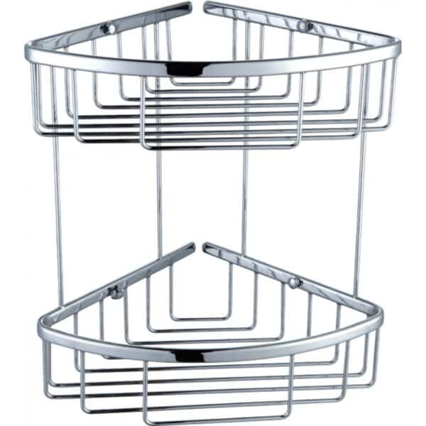 Chrome 2 Tier Double Shower Caddy Shelf Y104