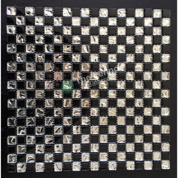 Glass And Carving Resin Mosaic Tile - Black And White