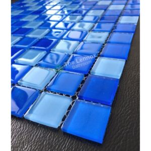 Glass Titanium Mosaic Pool Tile Blue NO6100 Mosaic Tile NZ DEPOT 1