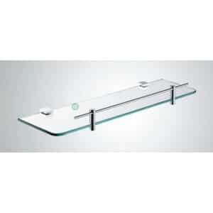 Glass shelf Square Wall Hung Series With Chrome Rail 2100 08 2100 08 Bathroom accessories NZ DEPOT