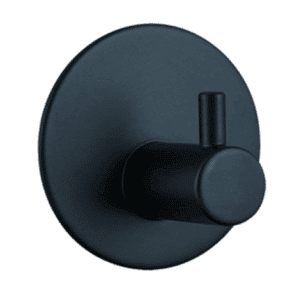 Robe Hook - Round Wall Hung Series 2200-01Matt Black, Bathroom accessories - NZ DEPOT