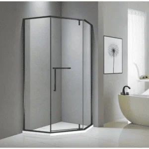 Buy Shower Glass - Bay Series 2 Sides (1000x1000x1900mm) - Matt Black Online - Shower Enclosures - Angle Shower - 1 - NZ Depot Delivery