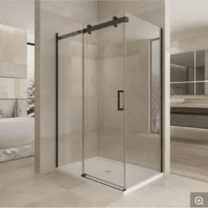 Buy Shower Glass - Kora Series 2 Sides Frameless Glass (1200x800x1900mm) - Black Online - Shower Enclosures - Frameless Shower - 1 - NZ Depot Delivery