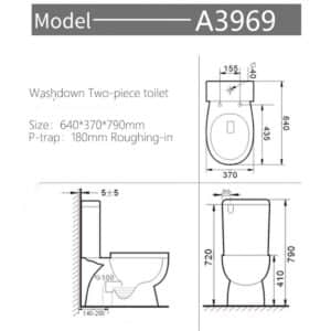 Toilet Suite Two Piece A3969 Base S Pan A3969 S Pan Suite NZ DEPOT 1