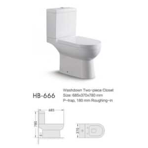 Toilet Suite Two Piece HB 666 P Pan HB 666 P Pan Back to wall NZ DEPOT