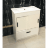 Vanity - Dekkor Series Plywood L700 Gloss White (Slim Top)  - 100% Water Proof, Freestanding - Square Basin - NZ DEPOT