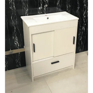 Buy Vanity - Dekkor Series Plywood L700 Gloss White (Slim Top) - 100% Water Proof Online - Vanities - Freestanding - Square Basin - 1 - NZ Depot Delivery