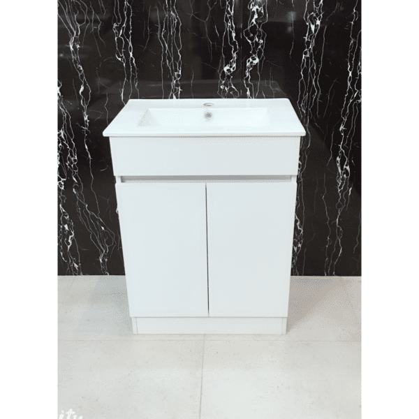 Vanity - Heron Series Plywood N600F White - 100% Water Proof, Freestanding - Square Basin - NZ DEPOT