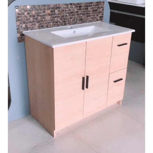 Vanity - Misty Series 900F Wooden Color - 100% Water Proof, Freestanding - Square Basin - NZ DEPOT