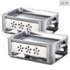 2X 36CM Portable Stainless Steel Outdoor Chafing Dish BBQ Fish Stove Grill Plate, Furniture>Kitchen & Dining Room Furniture>Buffets, Sideboards & Kitchen Islands, , , , ,  - NZ DEPOT 1