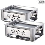 2X 36CM Portable Stainless Steel Outdoor Chafing Dish BBQ Fish Stove Grill Plate, Furniture>Kitchen & Dining Room Furniture>Buffets, Sideboards & Kitchen Islands, , , , ,  - NZ DEPOT 1