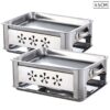 2X 45CM Portable Stainless Steel Outdoor Chafing Dish BBQ Fish Stove Grill Plate, Furniture>Kitchen & Dining Room Furniture>Buffets, Sideboards & Kitchen Islands, , , , ,  - NZ DEPOT 1