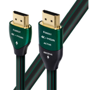 AUDIOQUEST HDMFOR08 Forest 8M HDMI cable 0.5% silver. Solid conductors. Resolution - 18Gbps - upto8K-30 Jacket - black PVC with green stripes. - NZ DEPOT