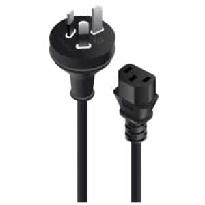 Alogic MF-3PC13-01 Power Cable 3 Pin Male Wall to IEC C13 Female 1m - Black - NZ DEPOT
