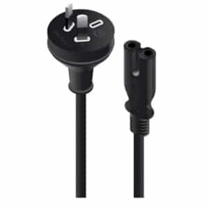 Alogic MF-AUS2PC7-02 Power Cable 2 Pin Male Wall to IEC C7 Female figure-8 2m - Black - NZ DEPOT