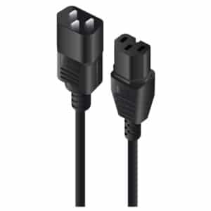 Alogic MF-C14C15-02 Power Extension Cable 2m IEC C14 to IEC C15 High Temperature - Male to Female - Black Compliant with AS/NZS3112 - NZ DEPOT