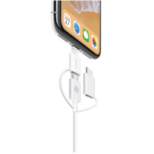 Alogic U28P3T1 030WH 30 cm 3 in 1 Charge Sync Cable Micro USB Lightning USB C WHITE AppleCertified under MFi NZDEPOT 1