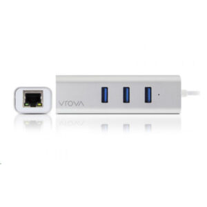 Alogic Vrova Plus Adapter USB C to Gigabit Ethernet DriverlessPlug Play 3x USB 3.0 Silver Aluminium NZDEPOT 1