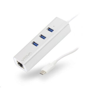 Alogic Vrova Plus VPLUC3AGE Adapter USB-C to Gigabit Ethernet (Driverless/Plug & Play) & 3x USB 3.0 - Silver Aluminium - NZ DEPOT