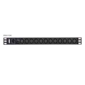 Aten PE0112G 12 Port 1U Basic PDU supports up to 10A with 12 IEC C13 outputs overload protection NZDEPOT - NZ DEPOT