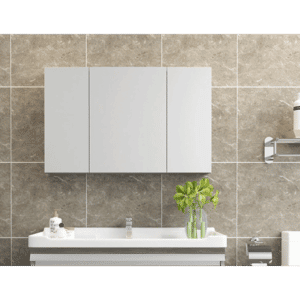 Bathroom Mirror Cabinet 850x130x600 mm White H900W 1 Mirror NZ DEPOT