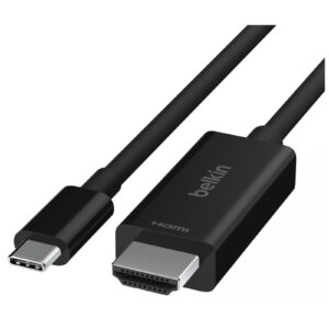 Belkin AVC012BT2MBK USB-C to HDMI Cable 2m 8K 60Hz and HDR10+ Plug and Play Passive USB-C (male) to HDMI2.1 (male) with DP Alt mode Supports HBR3