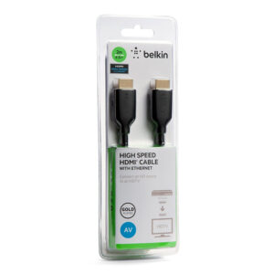 Belkin F3Y021BT2M 2M Gold-Plated HDMI Cable High Speed w Ethernet Full 1080p support 3D Compatible 4K Cinema resolution 2-layer shielding restricts outside interference - NZ DEPOT