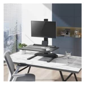 Brateck DWS19-T01 Electric Sit-Stand Desk Converter with Single Monitor Mount. Strong Motor