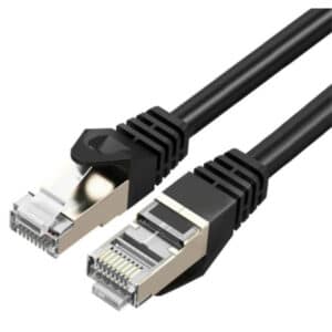 Cruxtec 0.3m Cat7 Ethernet Cable - Black Color -- 10Gb / SFTP Triple Shielding / Oxygen Free Copper Conductor / Gold-plated RJ45 Connectors with Nickel-plated Copper Shell / Fluke Test Passed - NZ DEPOT