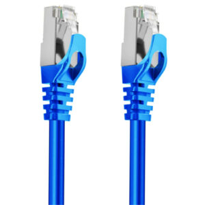 Cruxtec 0.3m Cat7 Ethernet Cable Blue Color 10Gb SFTP Triple Shielding Oxygen Free Copper Conductor Gold plated RJ45 Connectors with Nickel plated Copper Shell Fluke Test Passed NZDEPOT 1