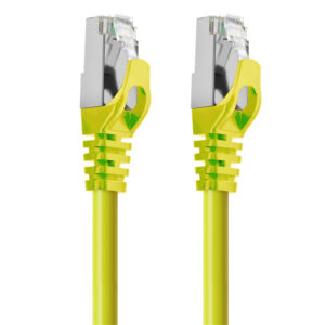 Cruxtec 0.3m Cat7 Ethernet Cable Yellow Color 10Gb SFTP Triple Shielding Oxygen Free Copper Conductor Gold plated RJ45 Connectors with Nickel plated Copper Shell Fluke Test Passed NZDEPOT 1