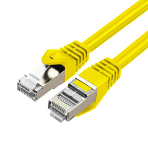 Cruxtec 0.3m Cat7 Ethernet Cable - Yellow Color -- 10Gb / SFTP Triple Shielding / Oxygen Free Copper Conductor / Gold-plated RJ45 Connectors with Nickel-plated Copper Shell / Fluke Test Passed - NZ DEPOT
