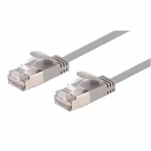 DYNAMIX 0.5m Cat6A S/FTP Grey Ultra-Slim Shielded 10G Patch Lead (34AWG) with RJ45 Gold Plated Connectors. Supports PoE IEEE 802.3af (15.4W) & at (30W) - NZ DEPOT