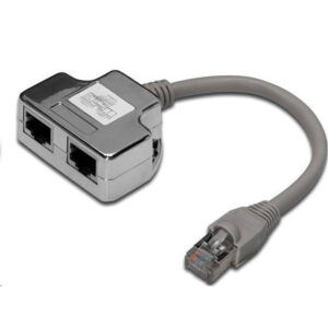 Digitus DN-93904 CAT5e RJ45 Data/Data Splitter Dual Adapter (2 x Data Devices) with 0.19m lead - NZ DEPOT