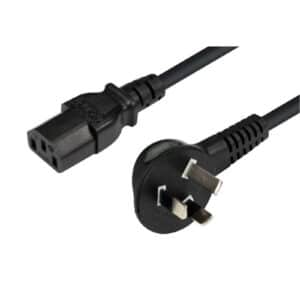 Dynamix C-PFH3PC13-1 1M Flat Head 3-Pin to C13 Female Connector 7.5A SAA Approved Power Cord. 0.75mm coppercore. BLACK Colour. - NZ DEPOT