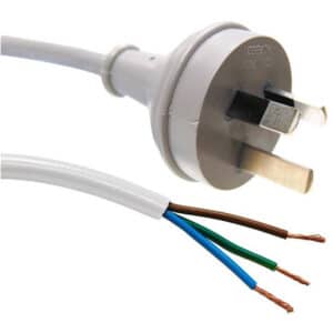 Dynamix 3M 3 Pin Plug to Bare End 3 Core 0.75mm Cable White Colour SAA Approved NZDEPOT - NZ DEPOT