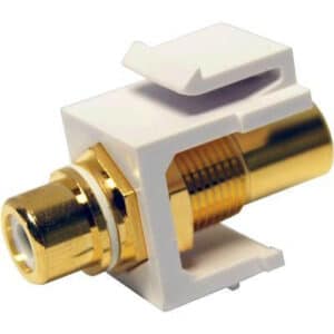 Dynamix AVP-RCA-WH White RCA to RCA Keystone Adapter. Gold Plated > PC Peripherals & Accessories > Cables > RCA Cables - NZ DEPOT