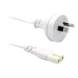 Dynamix C-POWERN8WH 2M Figure 8 Power Cord - 2 pin plug to figure 8 (IEC 320 C7) connector 7.5A. SAA approved power cord. WHITE Colour - NZ DEPOT