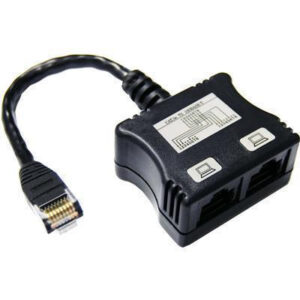 Dynamix C-RJ45LT2 T2 connector DUAL ADAPTER RJ-45 (2x UTP data/data DEVICES) splitter with short cable - NZ DEPOT