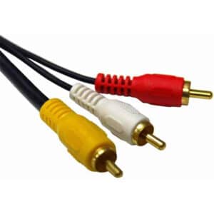 Dynamix CA 3RCAV 2 2m RCA Audio Video Cable 3 to 3 RCA Plugs. Yellow RG59 Video standard Red White audio with gold plated connectors. NZDEPOT - NZ DEPOT