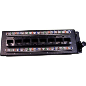 Dynamix HPP 1008 1SL 8 Port Cat6 Slimline Patch Panel for HWS range T568A. Dimensions 48 x 157 x 21mm WxLxH NZDEPOT