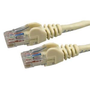 DYNAMIX 12.5m Cat6 Beige UTP Patch Lead (T568A Specification) 250MHz 24AWG Slimline Snagless Moulding. RJ45 Unshielded Connector with 50µ Inch Gold Plate. - NZ DEPOT