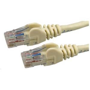 Dynamix 4m Cat6 Beige UTP Patch Lead (T568A Specification) 250MHz 24AWG Slimline Snagless Moulding. RJ45 Unshielded Connector with 50µ Inch Gold Plate. - NZ DEPOT