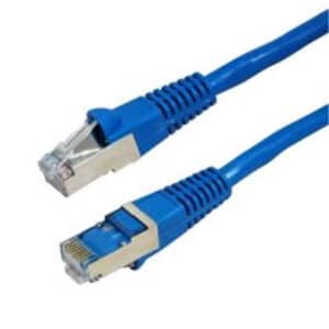 Dynamix PLE-AUGS-TQ 0.75m Cat6A S/FTP Blue Slimline Shielded 10G Patch Lead. 26AWG (Cat6 Augmented)500MHz with Gold Plate Connectors. - NZ DEPOT
