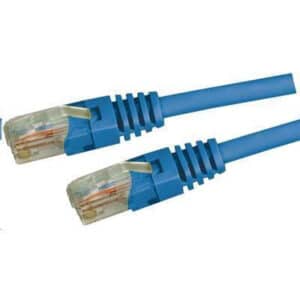 Dynamix PLE-C5E-5 5m Cat5e Blue UTP Patch Lead (T568A Specification) 100MHz Slimline Moulding & Latch Down Plug - NZ DEPOT