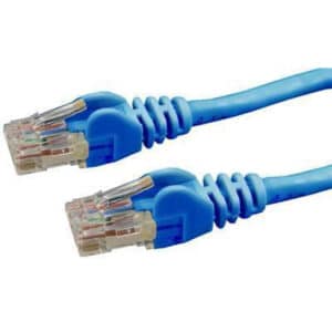 Dynamix 0.5m Cat6 Blue UTP Patch Lead (T568A Specification) 250MHz 24AWG Slimline Snagless Moulding.RJ45 Unshielded Connector with 50µ Inch Gold Plate. - NZ DEPOT