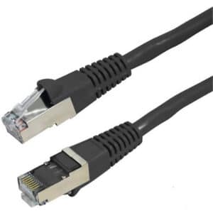 Dynamix PLK-AUGS-15 15m Cat6A S/FTP Black Slimline Shielded 10G Patch Lead. 26AWG (Cat6 Augmented) 500MHz with Gold Plate Connectors. - NZ DEPOT