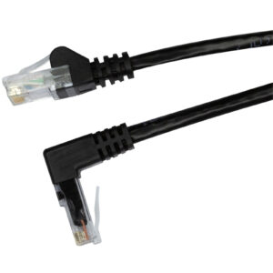 Dynamix PLKRA-C6-1H 1.5m Cat6 Black UTP Right Angled Patch Lead (T568A Specification) 250MHz - NZ DEPOT